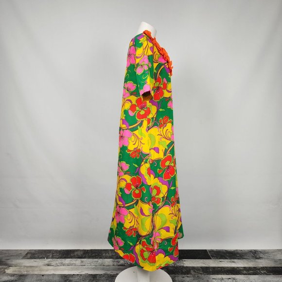 Vintage Pikake Made In Hawaii 70s Floral Dress Size M/L - Picture 8 of 16